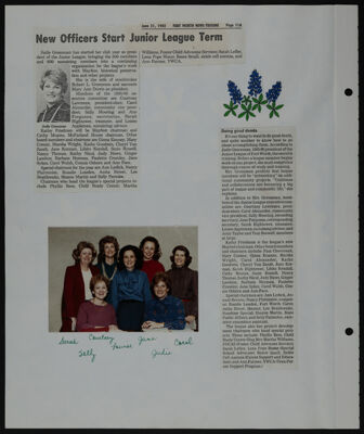 The Junior League of Fort Worth Scrapbook, 1985-1986, Page 2