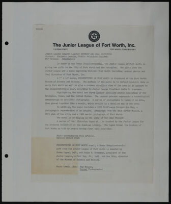The Junior League of Fort Worth Scrapbook, 1985-1986, Page 11