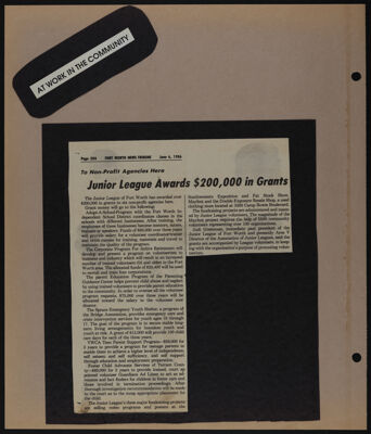 The Junior League of Fort Worth Scrapbook, 1986-1987, Page 22