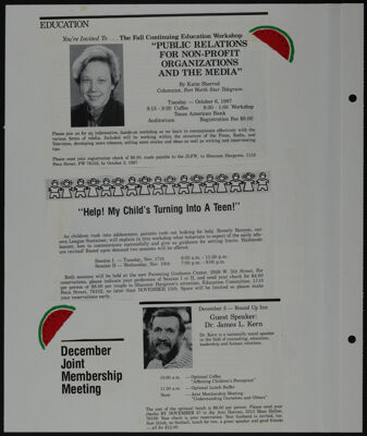 The Junior League of Fort Worth Scrapbook, 1987-1988, Page 10