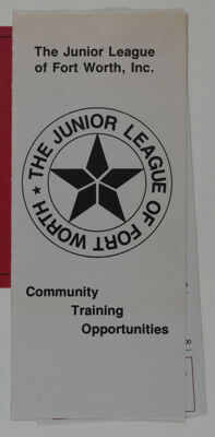 The Junior League of Fort Worth, Inc. Community Training Opportunities Brochure, Fall 1985