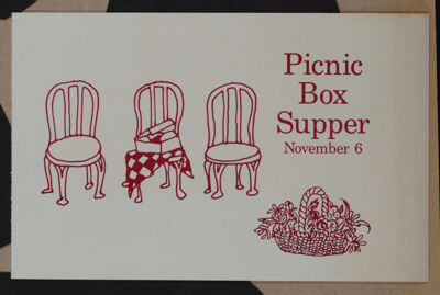 Picnic Box Supper Invitation, November 6, 1986