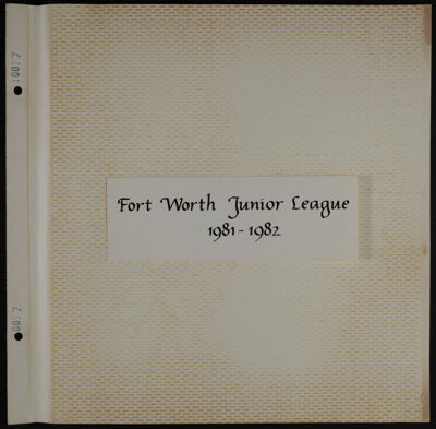 The Junior League of Fort Worth Scrapbook, 1981-1982, Page 1