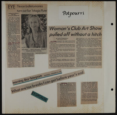 The Junior League of Fort Worth Scrapbook, 1981-1982, Page 18