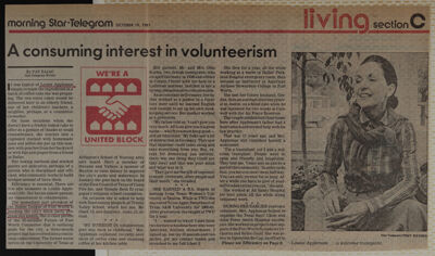 A Consuming Interest in Volunteerism Newspaper Clipping, October 19, 1981