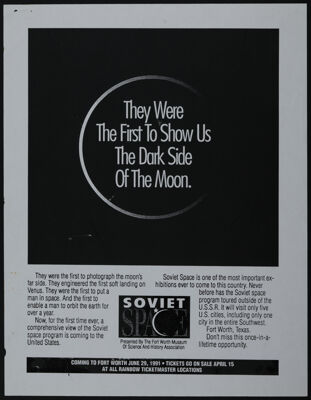 They Were the First to Show Us the Dark Side of the Moon Flier, 1991