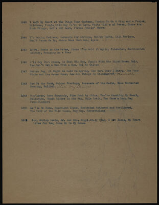 Song Titles List, 1943-1951