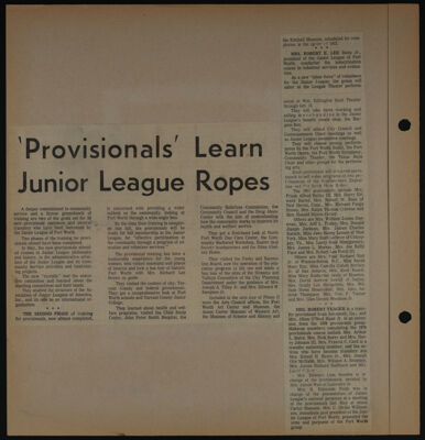 The Junior League of Fort Worth Scrapbook, 1971-1972, Page 9