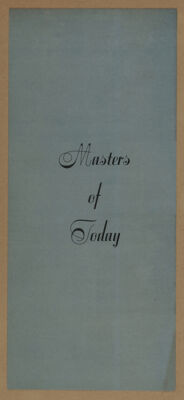 Masters of Today Brochure, 1952-1953