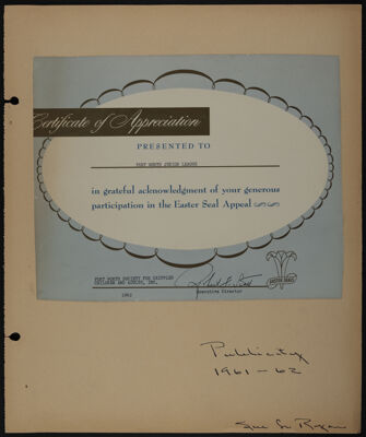 The Junior League of Fort Worth Scrapbook, 1961-1962, Page 1