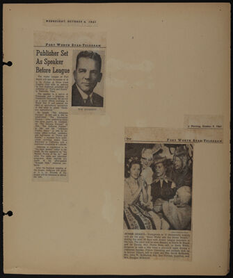 The Junior League of Fort Worth Scrapbook, 1961-1962, Page 12