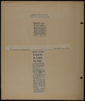 The Junior League of Fort Worth Scrapbook, 1961-1962, Page 17