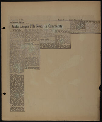 The Junior League of Fort Worth Scrapbook, 1961-1962, Page 26
