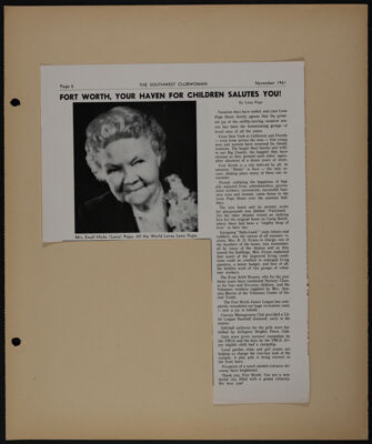 The Junior League of Fort Worth Scrapbook, 1961-1962, Page 34