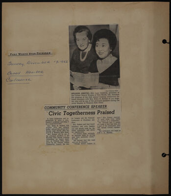 The Junior League of Fort Worth Scrapbook, 1962-1963, Page 6