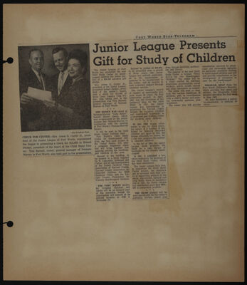 The Junior League of Fort Worth Scrapbook, 1962-1963, Page 19