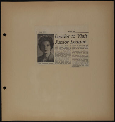 The Junior League of Fort Worth Scrapbook, 1963-1964, Page 1