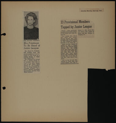 The Junior League of Fort Worth Scrapbook, 1965-1966, Page 14