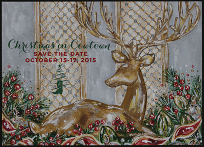 Christmas in Cowtown Addressed Save the Date Postcard, 2015