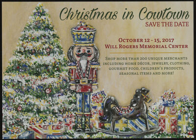 Christmas in Cowtown Save the Date Postcard, 2017