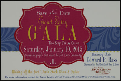 Grand Entry Gala Save the Date Postcard, 2015