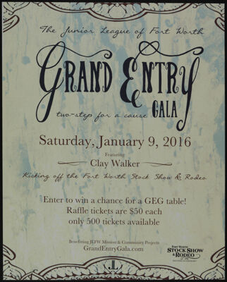 Grand Entry Gala Flier, January 9, 2016