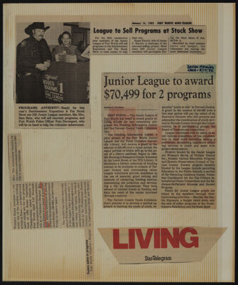 The Junior League of Fort Worth Scrapbook, 1982-1983, Page 9