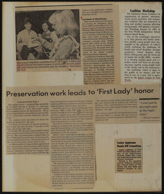 The Junior League of Fort Worth Scrapbook, 1982-1983, Page 14