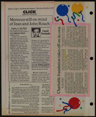 The Junior League of Fort Worth Scrapbook, 1989-1990, Page 68