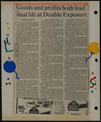 The Junior League of Fort Worth Scrapbook, 1989-1990, Page 70
