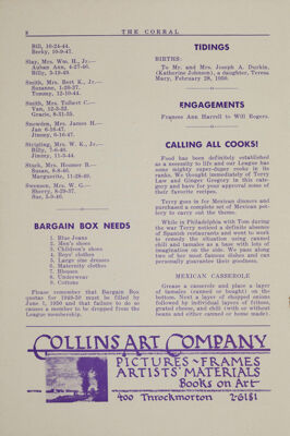 Bargain Box Needs, April 1950