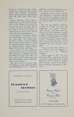 Blanton's Flowers Advertisement, May 1951