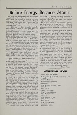 Membership Notes, February 1953