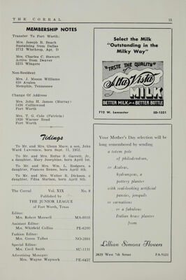 Alta Vista Milk Advertisement, May 1953