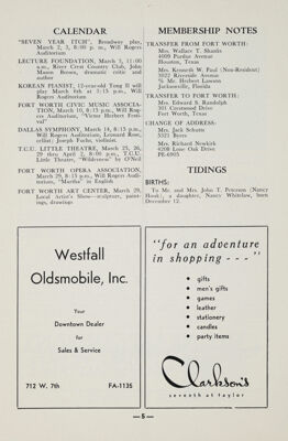 Membership Notes, March 1955