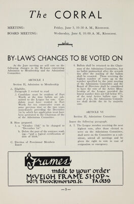 By-Laws Changes to Be Voted On, June 1955