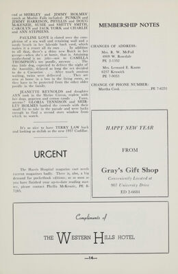 Membership Notes, January 1957