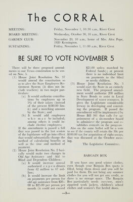 Notice of Meetings, November 1957