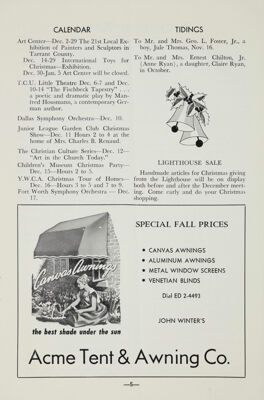 ACME Tent & Awning Co. Advertisement, December 1957