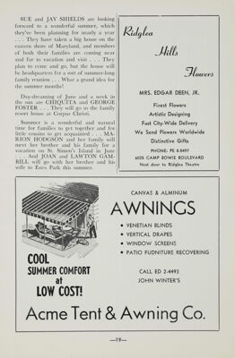Acme Tent & Awning Co. Advertisement, May 1958