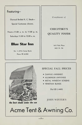 Acme Tent & Awning Co. Advertisement, December 1958