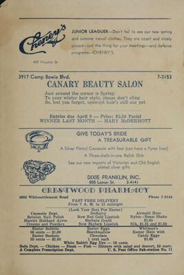 Crestwood Pharmacy Advertisement, April 1942