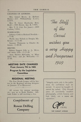 The Staff of the Corral Wishes You a Very Happy and Prosperous 1949