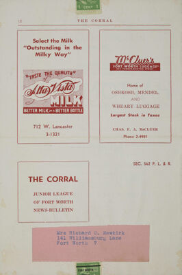 Alta Vista Milk Advertisement, November 1949