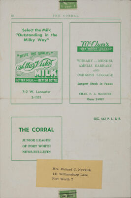 Alta Vista Milk Advertisement, May 1950