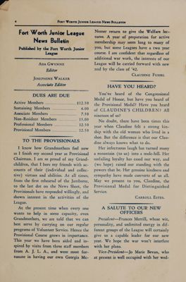 Fort Worth Junior League News Bulletin Published by Fort Worth Junior League, April 1942