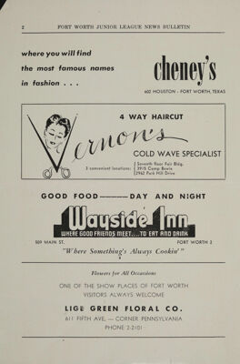 Cheney's Advertisement, October 1945