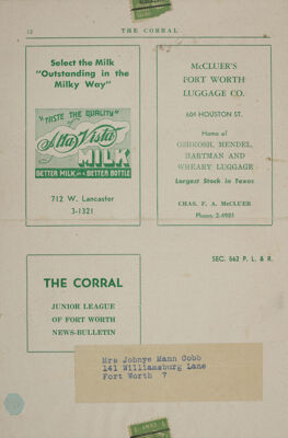 Alta Vista Milk Advertisement, November 1948