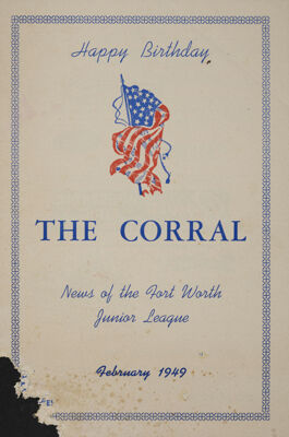 The Corral: News of the Fort Worth Junior League, Vol. XV, No. 5, February 1949 Front Cover