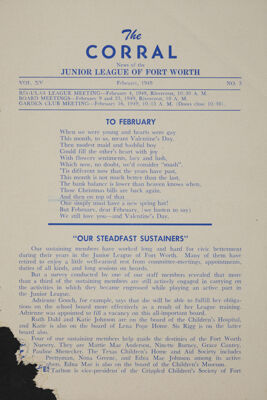 Notice of Meetings, February 1949